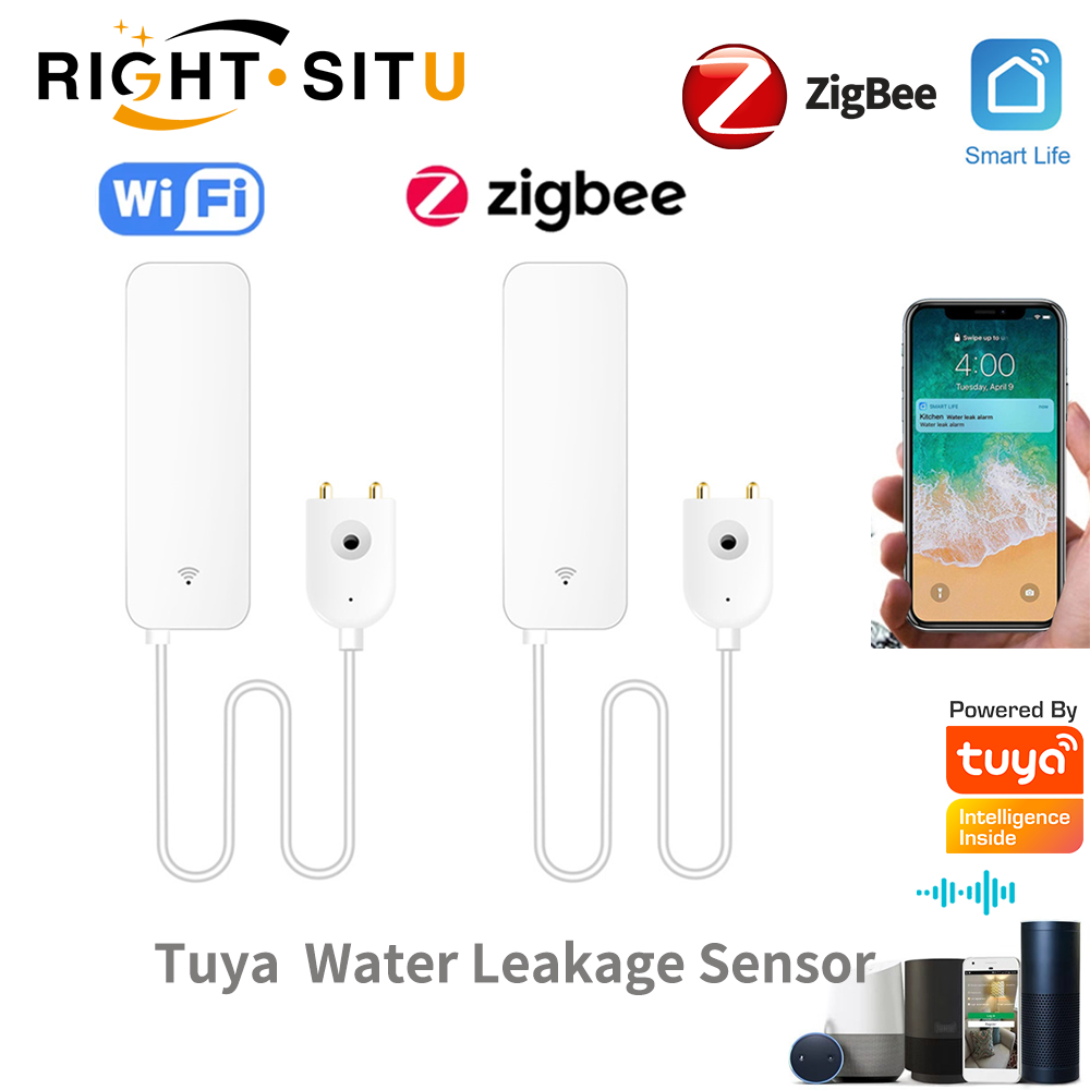 Home Security Devices - Tuya WiFi Water Leak Sensor, Water