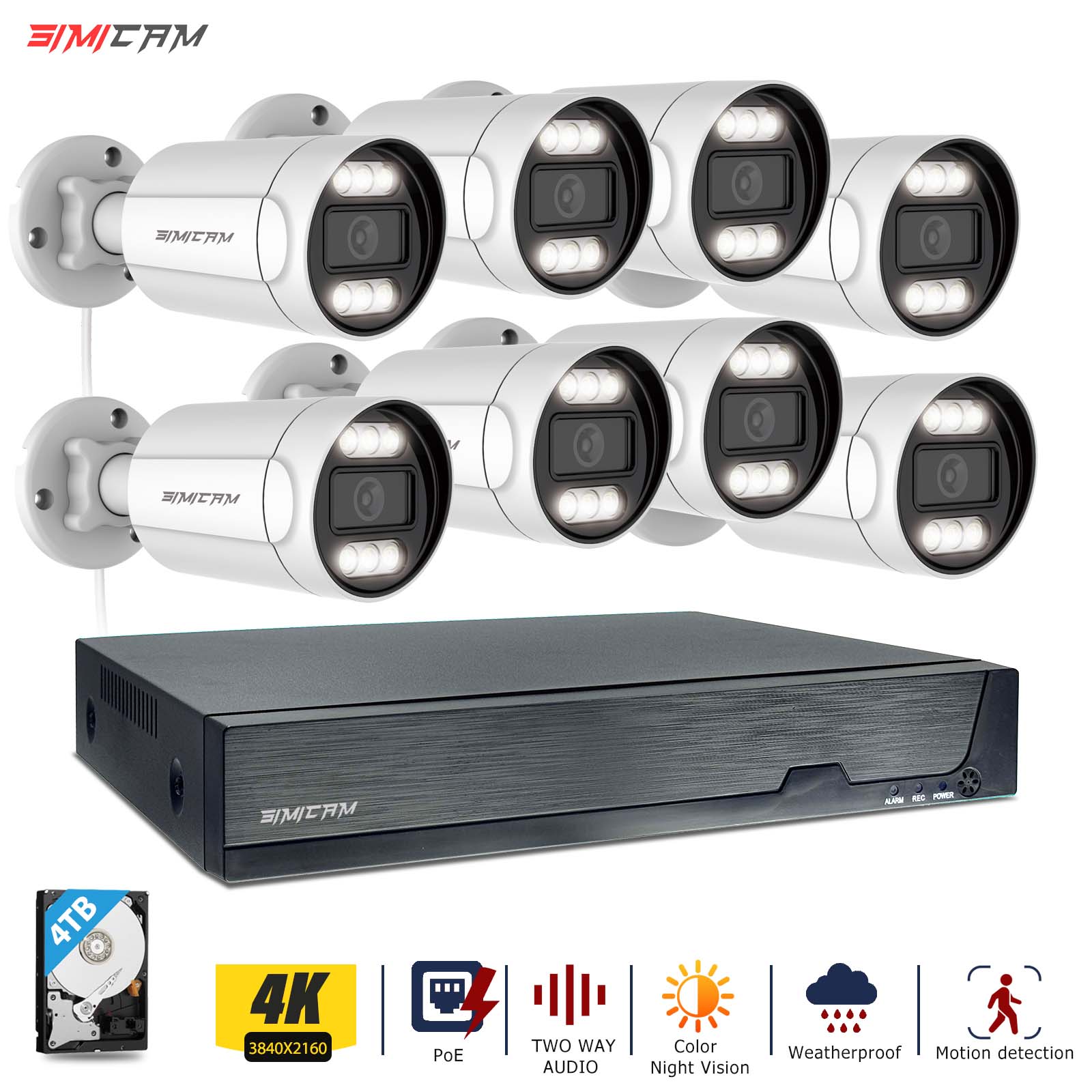 Ip Camera Outdoor 4K - 4K 8CH IP PoE Security Camera
