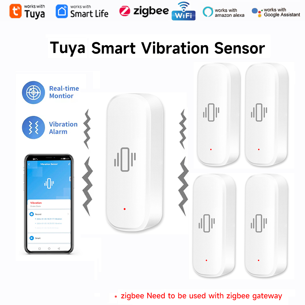 Tuya WiFi Zigbee Smart Vibrati - Home Security Home Assistant ulasan dan harga