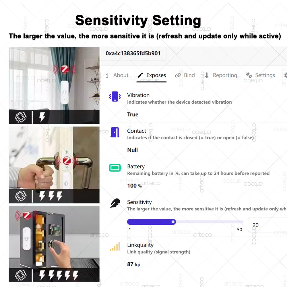 Smart ZigBee 3.0 Vibration Sen - Home Security Home Assistant ulasan dan harga