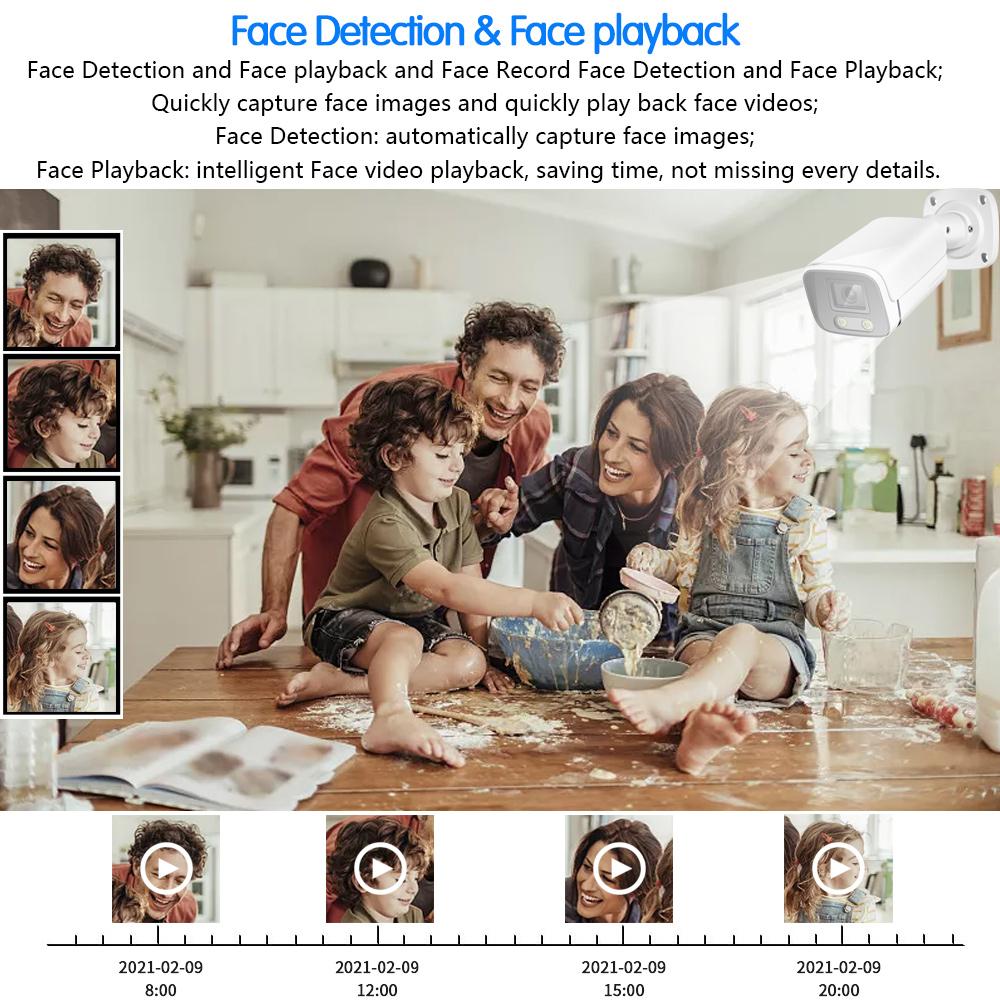 8MP Face Full Color Night Visi - Ip Camera Outdoor 4K ulasan dan harga