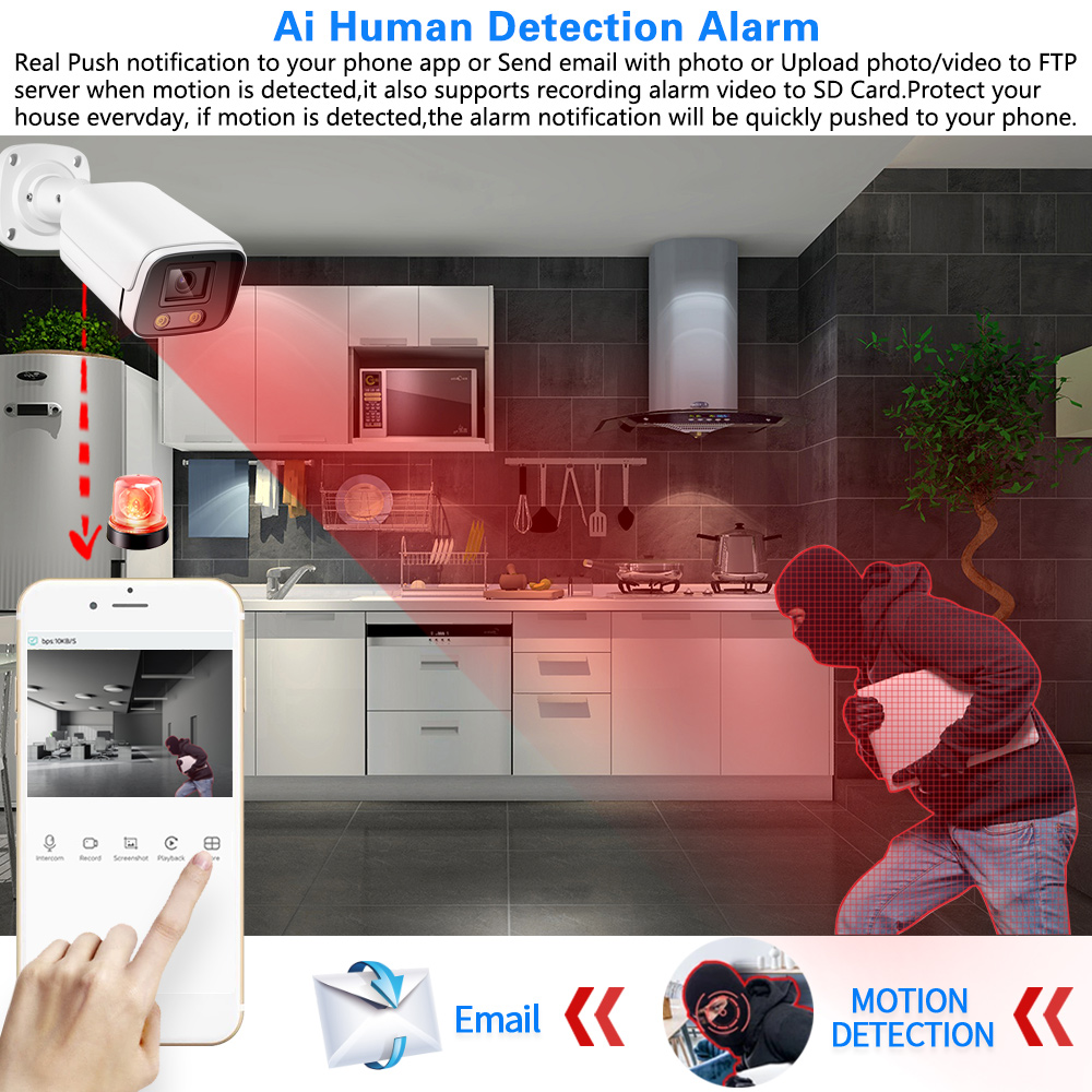 8MP Face Full Color Night Visi - Ip Camera Outdoor 4K ulasan dan harga