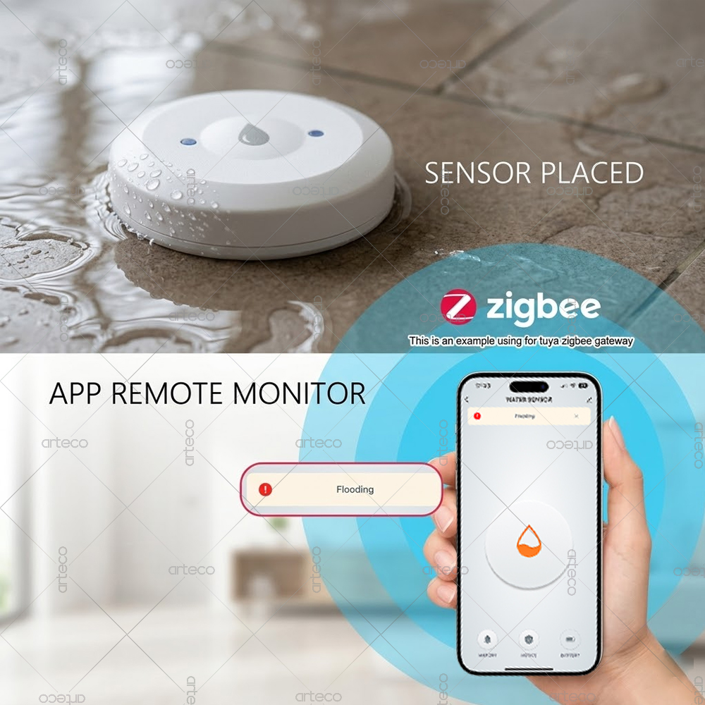 Zigbee Water Leak Sensor Flood - Home Security Home Assistant ulasan dan harga