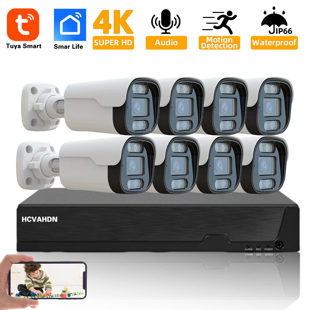 4K 8MP TUYA Security Kit 8CH P - Ip Camera Outdoor 4K ulasan dan harga