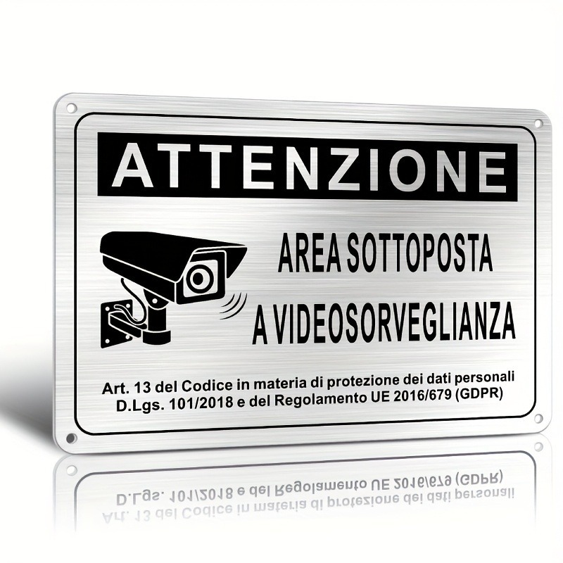 Italian Security Sign 20X30cm  - Home Security With Camera ulasan dan harga