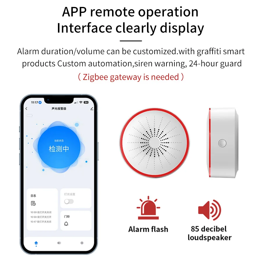Tuya WiFi ZigBee Alarm Siren S - Home Security Blink ulasan dan harga